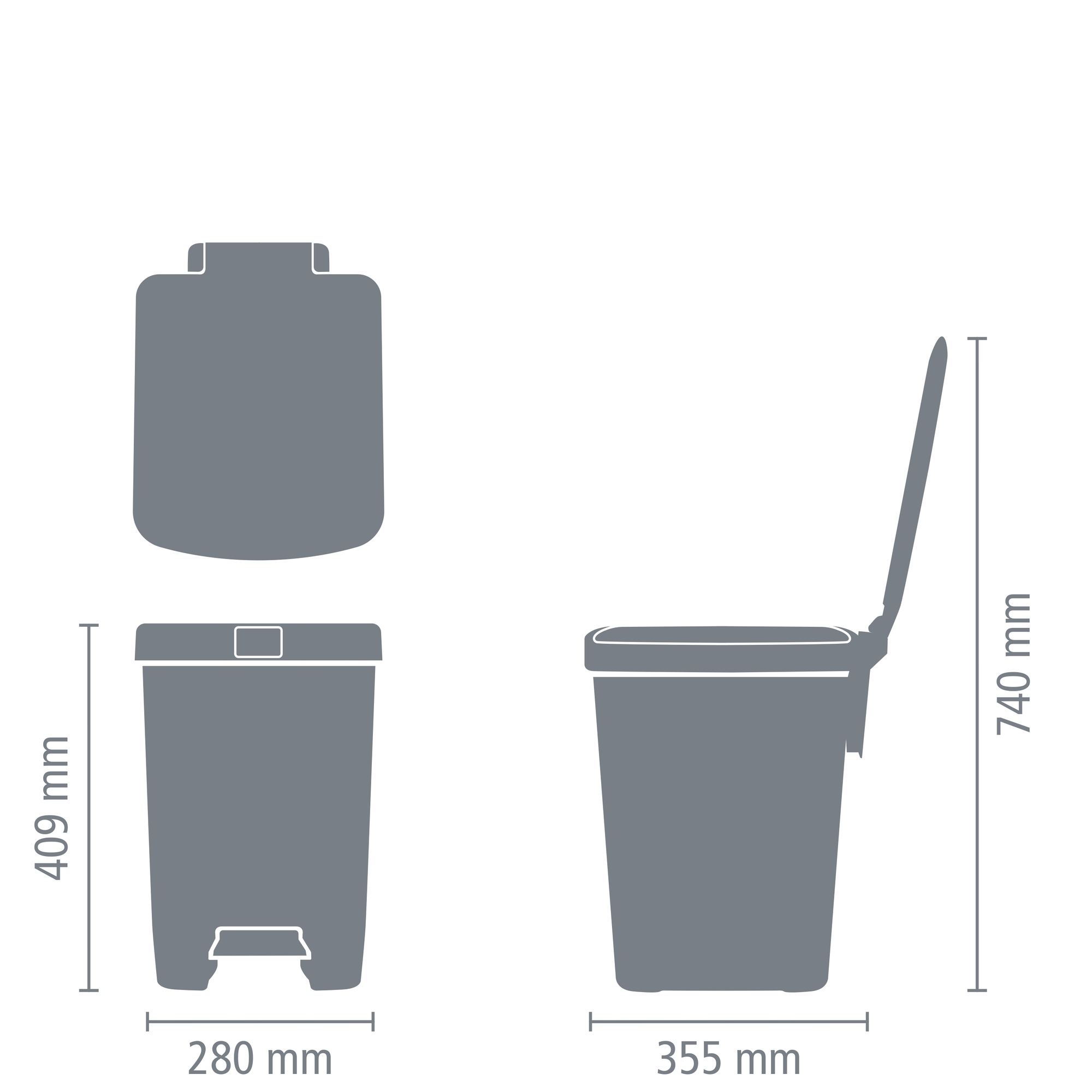 Бак с педалью StepUp (25 л), Светло-серый, арт. 800207 - фото 10