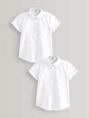 Рубашка школьная с коротким рукавом для девочки Next 458-579, 2 шт., Белый
