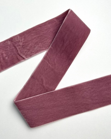 Тесьма бархатная, цвет: пыльно-розовый, 52 мм
