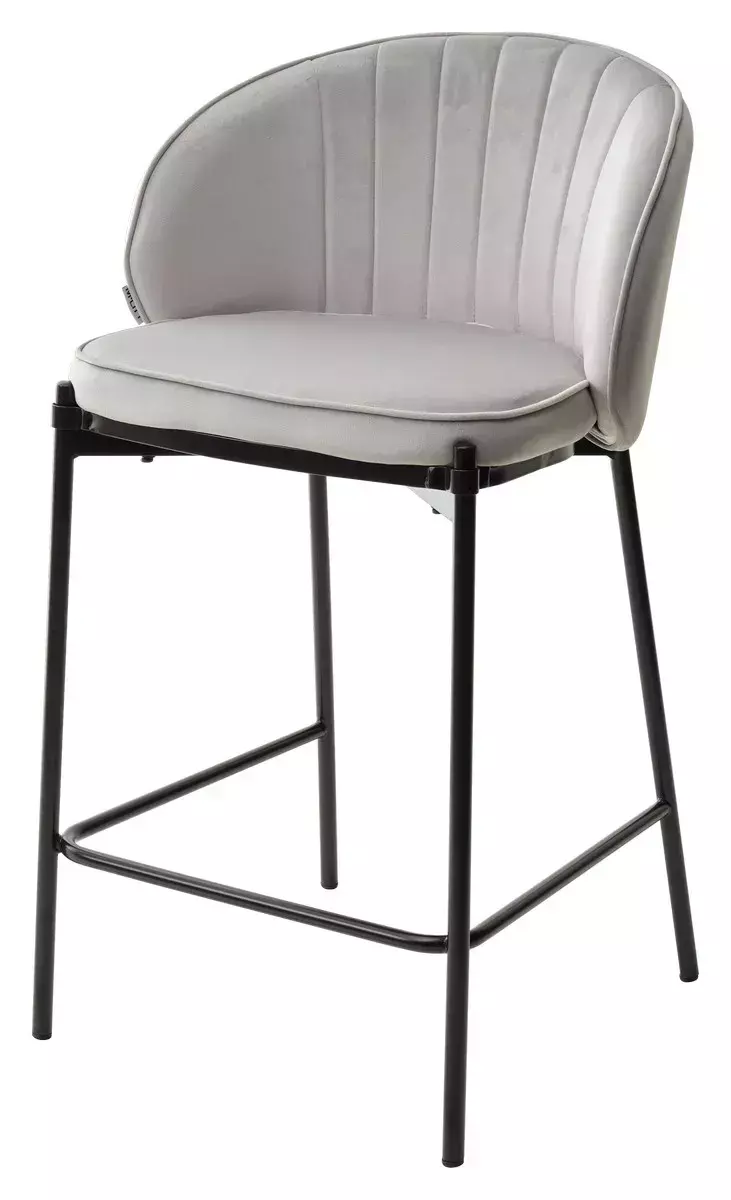 Полубарный стул WENDY BLUVEL-03 LIGHT GREY (H=65), велюр М-City
