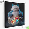 Картина для интерьера Снорлакс / Snorlax на холсте, персонаж вселенной Pokemon, холст с печатью на подрамнике, на стену, Постер Плакат
