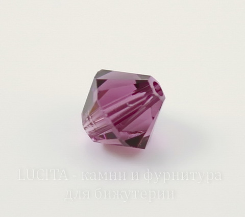 5328 Бусина - биконус Сваровски Amethyst 6 мм, 5 штук