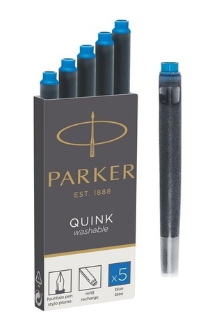 Картридж с чернилами Parker Quink Z11, синий, 5 шт в упаковке (1950383)