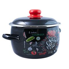 Кастрюля сталь, эмал, 3 л, с крыш, крышка сталь, Appetite, Gazpacho, 1RC181M, индукц