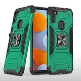 Противоударный чехол Strong Armour Case с кольцом для Samsung Galaxy A11 / M11 (Зеленый)