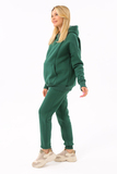Утепленный спортивный костюм для беременных и кормящих 13125 зеленый