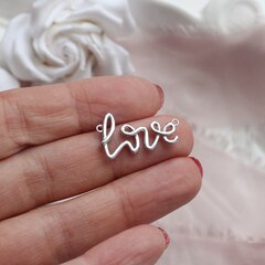 Коннектор Love 24*13,5 мм, 1 шт, родий П342