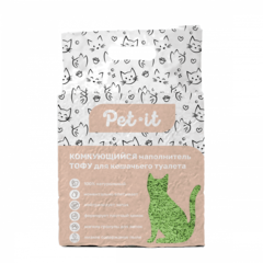 Pet-it комкующийся наполнитель для кошек Тофу Зеленый чай, 6 л