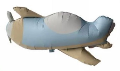 К Фигура, Самолет, Голубой, Сатин, 78*42 см