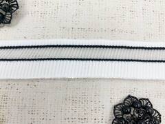 Подвязы трикотажные, ш. 4 см, L 107 см, белый с чёрным