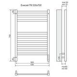 Полотенцесушитель электрический Terminus Енисей П9 500x700, sensor quick touch