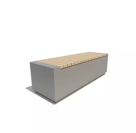 Скамейка с бетонным основанием «Вояж» сосна 1,5м, лак