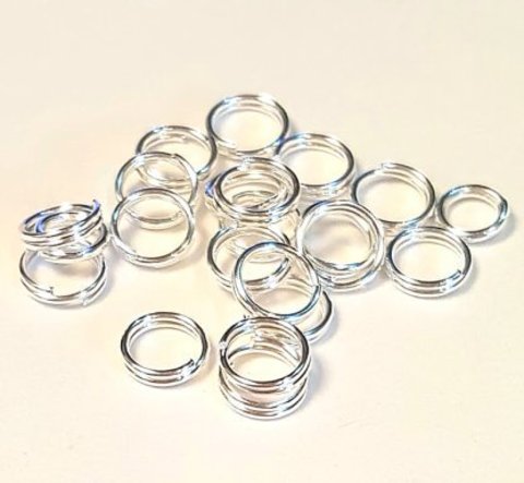 Кольцо двойное 5 мм цвет серебро цена за 25 шт