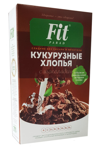 Фитпарад Хлопья кукурузные с шоколадом 200 гр