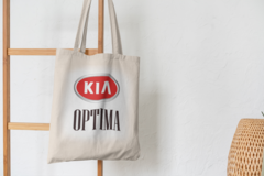 Сумка-шоппер с принтом Kia Optima (Киа Оптима) бежевая 003