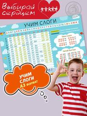 Плакат обучающий "Учим слоги"
