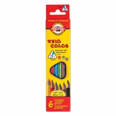 Карандаши цветные KOH-I-NOOR TRIOCOLOR 3131, 6цв, картон.упак. с подвесом