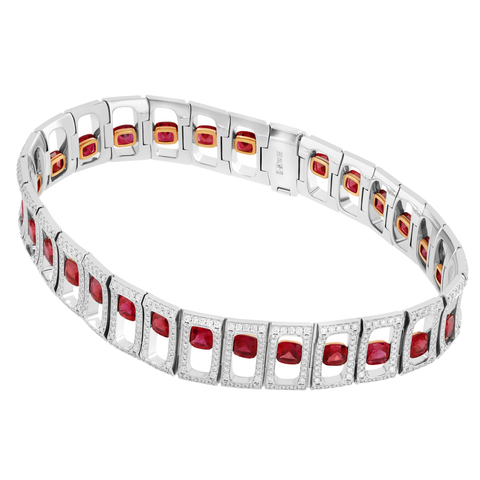 Браслет с Рубинами и Бриллиантами, Br0226-0/2