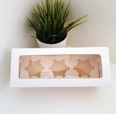 Коробка для 3 капкейков белая