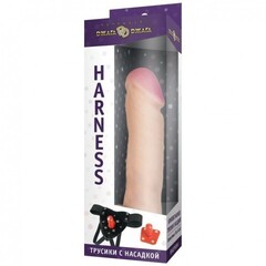 Комплект HARNESS трусики с насадкой из киберкожи №01 (18 * 3.5 см.)