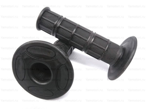 Мото грипсы FAST PRO, мягкие ручки руля, чёрные