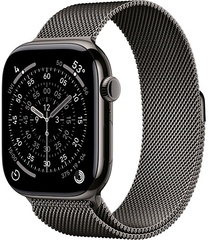 Apple Watch Series 11 46mm Slate Titanium Case with Milanese Loop Slate