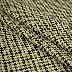 Трикотаж дабл-фэйс, 64% ПЭ, 36% Хлопок, 265 гр/м2, зелёный/т.коричневый (20629)