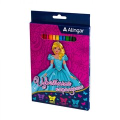 
          Карандаши цветные Alingar 18 цв., "Принцессы" деревянные, трехгранные, заточенные, грифель 2.8 мм, картон. уп., европодвес