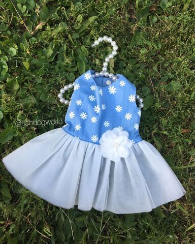 5176 BH Платье для собак, бело-голубое "Florence Dress - BLUE"