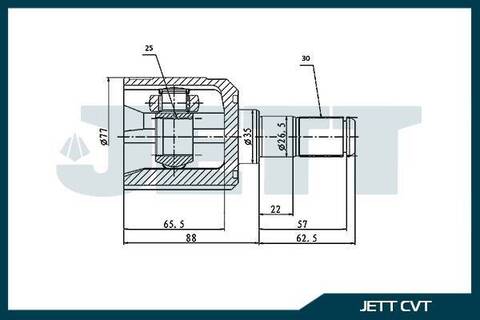 ШРУС внутренний JETT V40-4072