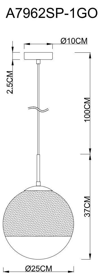 Подвесной светильник Arte Lamp Jupiter Gold A7962SP-1GO