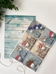 Декупажная карта, размер А4, плотность 45 г\м2, рисунок микс, набор 5 штук.