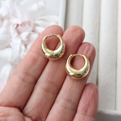 Швензы гладкие 19*7 мм с французским замком, позолота, Ш111