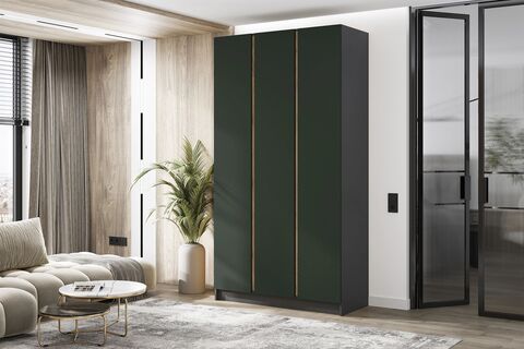 Келвин Шкаф 3-х ств. (1200) (Изумрудный, Графит)