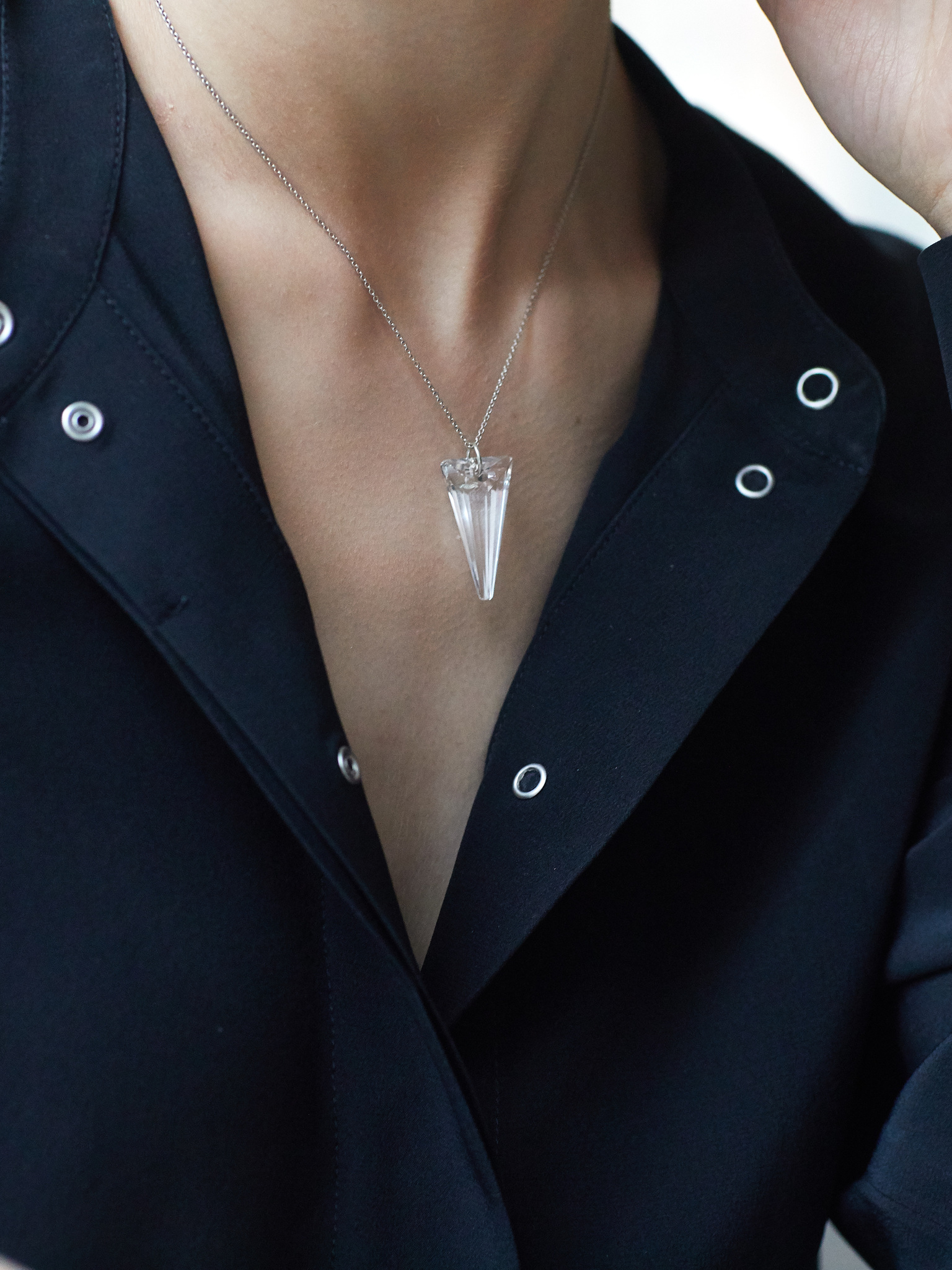 Ювелирная серебряная подвеска с кристаллом Swarovski