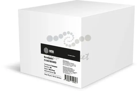 Фотобумага Cactus CS-GA6180500ED 10x15/180г/м2/500л./белый глянцевое для струйной печати