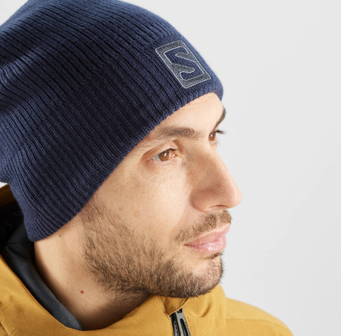 Картинка шапка Salomon Logo Beanie Night Sky/Dark Cloud - 2