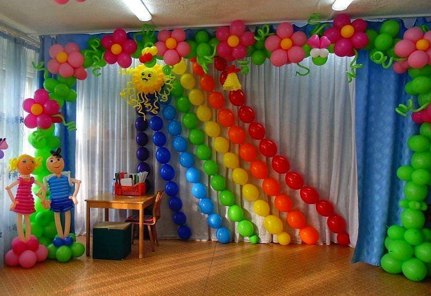 Оформление шарами выпускного в детском саду фото