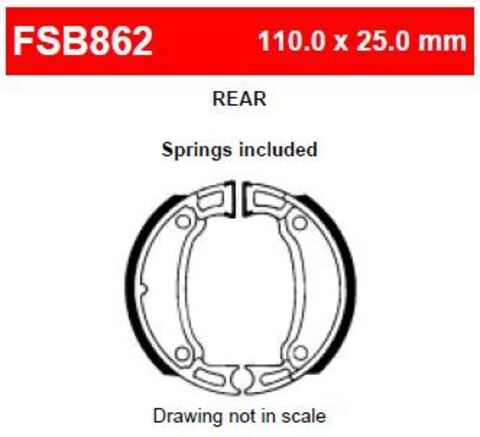 FSB862 Тормозные колодки барабанные MOTO, коробка 2 шт