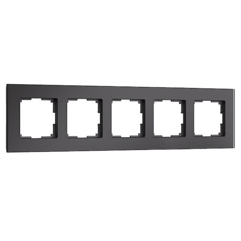 Рамка на 5 постов. Цвет Чёрный soft-touch. Werkel(Веркель). Senso. a069969 / W0053108