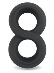 Черное двойное эрекционное кольцо Ultra Soft Platinum Cure Silicone Cockring - 