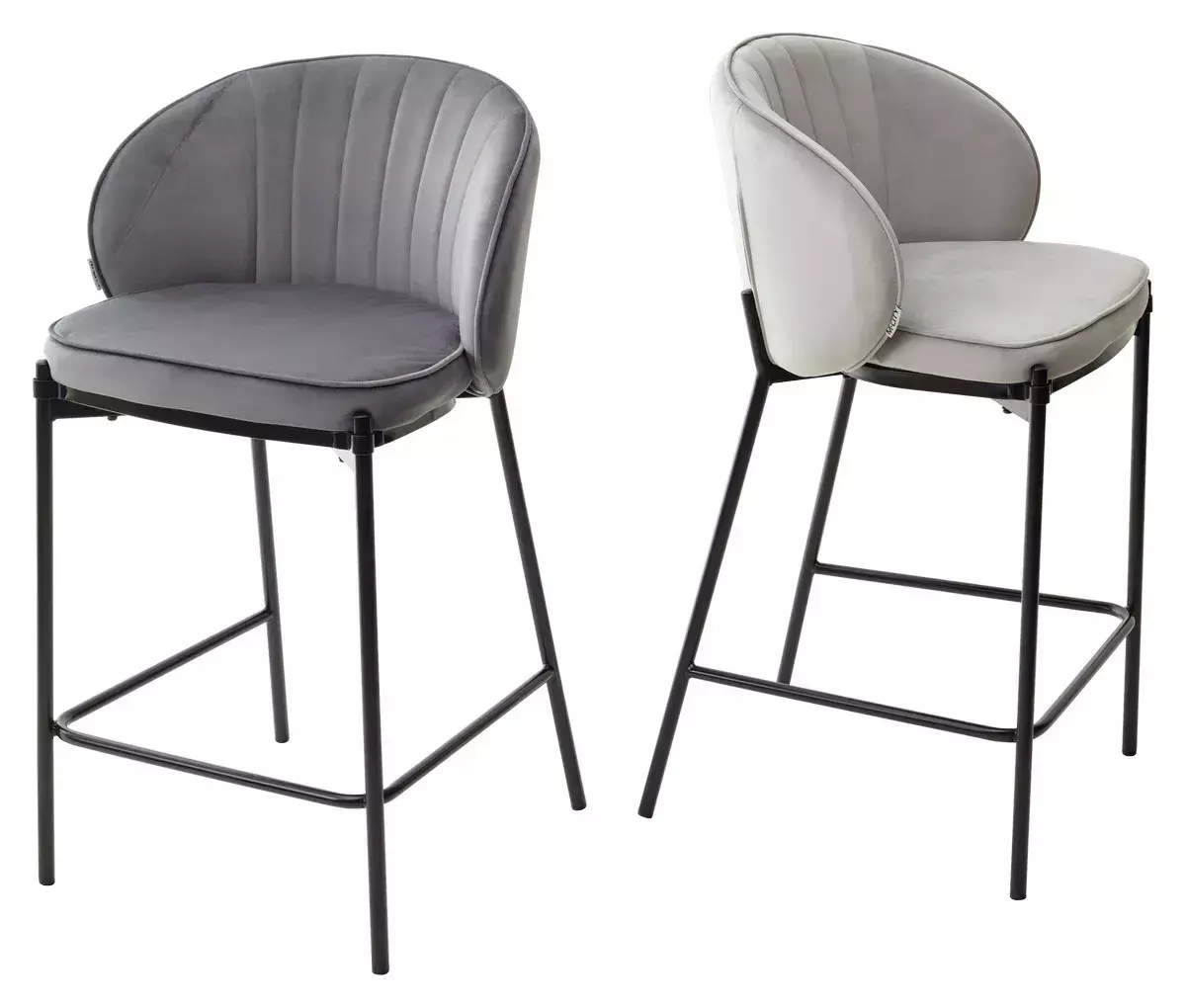 Полубарный стул WENDY BLUVEL-03 LIGHT GREY (H=65), велюр М-City