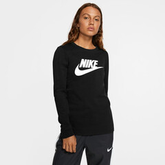 Женская теннисная футболка - Nike Swoosh Essential LS Icon Ftr - black/white