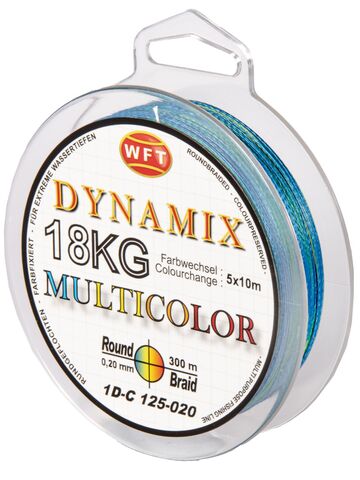 Леска плетёная WFT KG ROUND DYNAMIX Multicolor 300 м, 0.20 мм