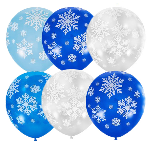 Латексные шары со снежинками