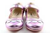Туфли для девочек кожаные на липучке Тотто, цвет розовый металлик, 10210A. Изображение 5 из 12.
