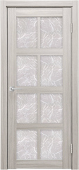 Межкомнатная дверь Мюнхен 01 ДО / Цвет тон Белая лиственница / Остекление "Гранит прозрачный" / Двери Верда