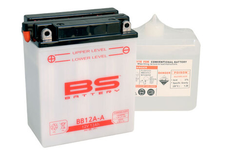 BB12A-A Аккумулятор BS, 12В, 12 Ач  155 A 134x80x160, прямая ( +/- ), (YB12A-A)