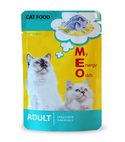 Ме-О Adult пауч для кошек №3 (тунец в желе) 80г