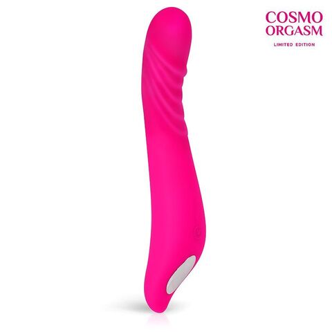 Розовый изогнутый вибромассажёр из силикона для G-стимуляции - 21,3 см. - Cosmo COSMO ORGASM CSM-23177